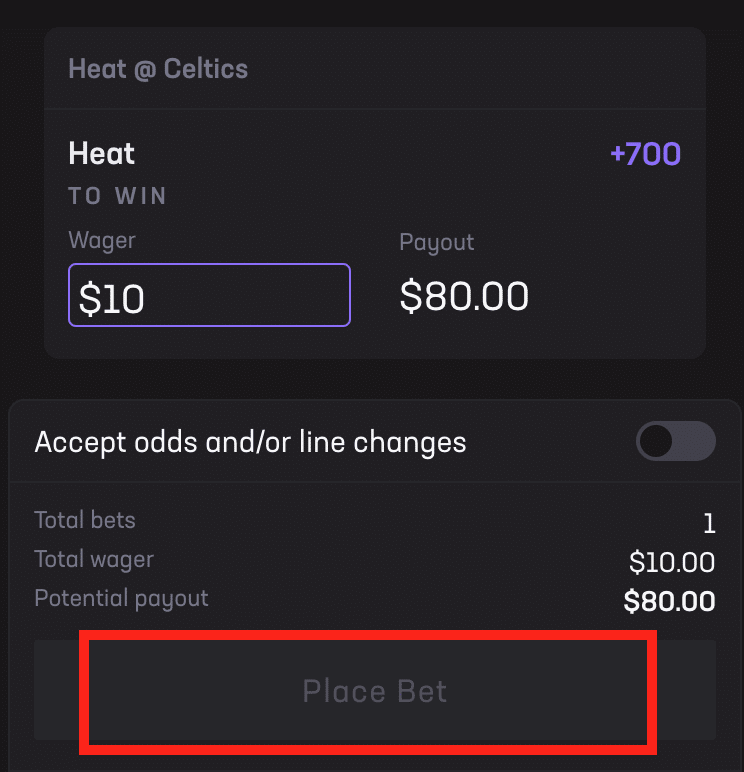 how to place a moneyline bet