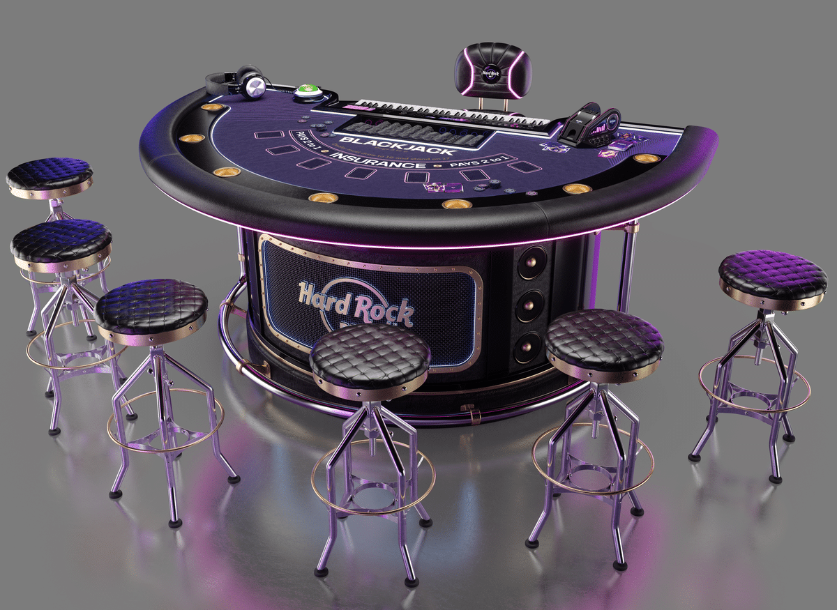 Hard Rock branded Blackjack table