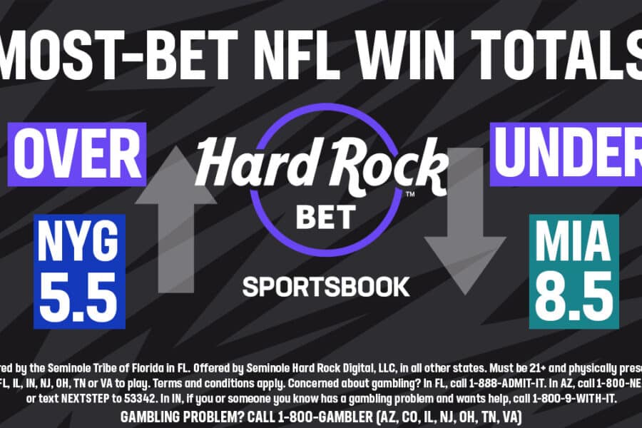 Most-bet NFL win totals at Hard Rock Bet